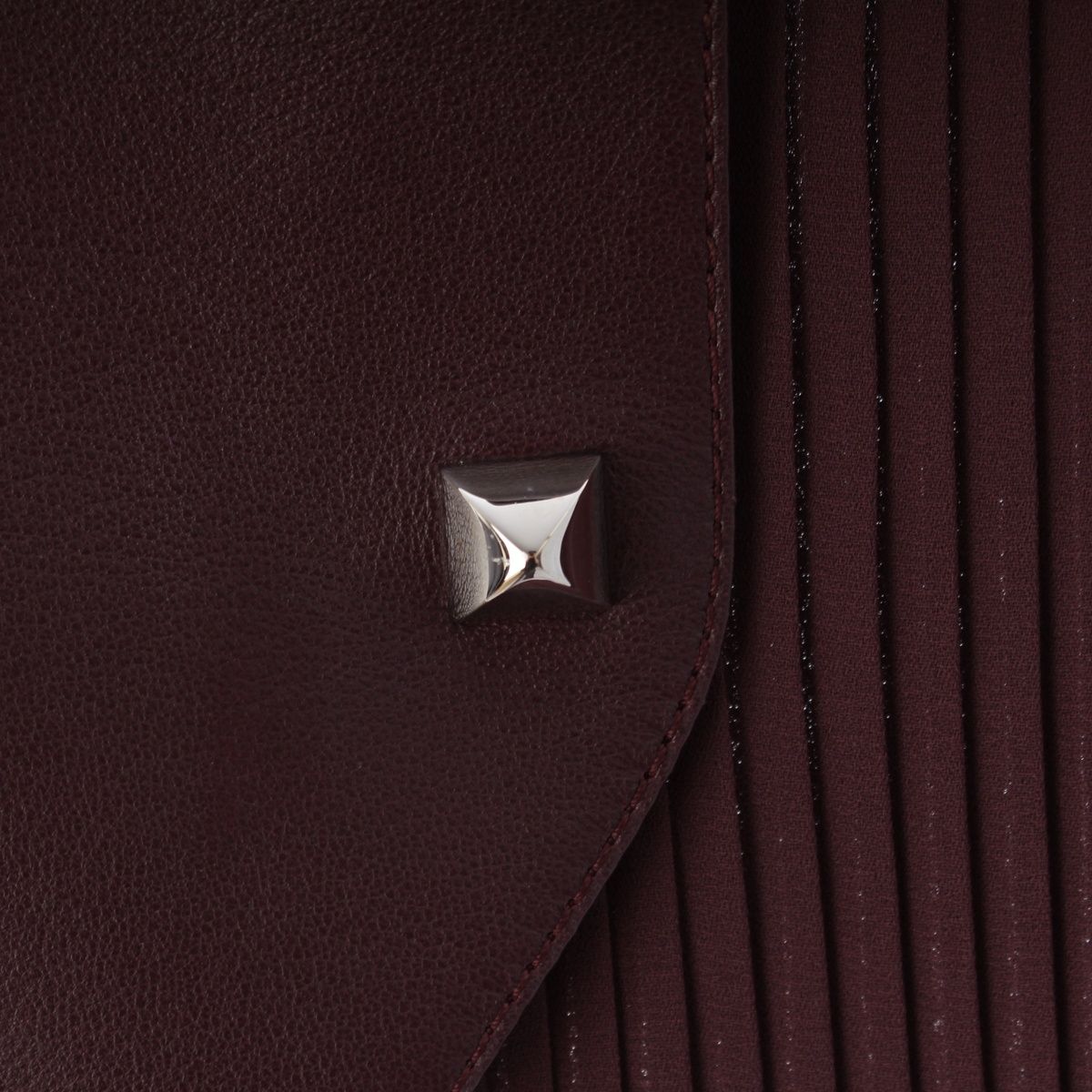Hermes Medle Lambskin Sheep Leather Pleated Skirt Brown 38 — view 6