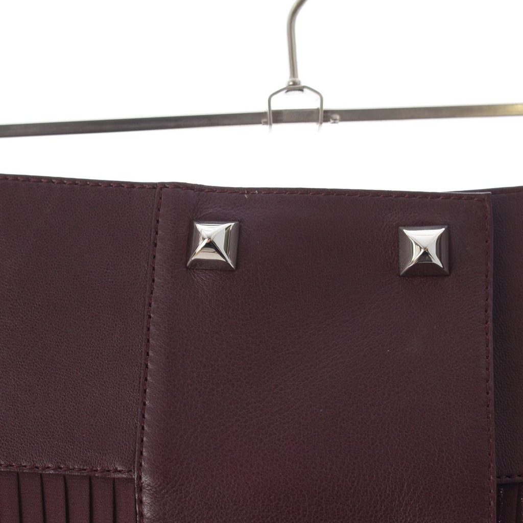 Hermes Medle Lambskin Sheep Leather Pleated Skirt Brown 38 — view 3