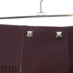Hermes Medle Lambskin Sheep Leather Pleated Skirt Brown 38 — view 3