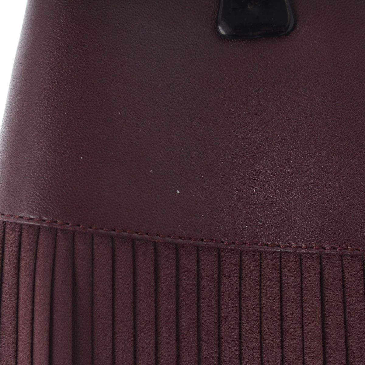 Hermes Medle Lambskin Sheep Leather Pleated Skirt Brown 38 — view 5