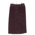 Hermes Medle Lambskin Sheep Leather Pleated Skirt Brown 38