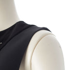 Dior Wool Silk Technical Dragonfly Bead Embroidery a Line Dress Black 38 — view 6