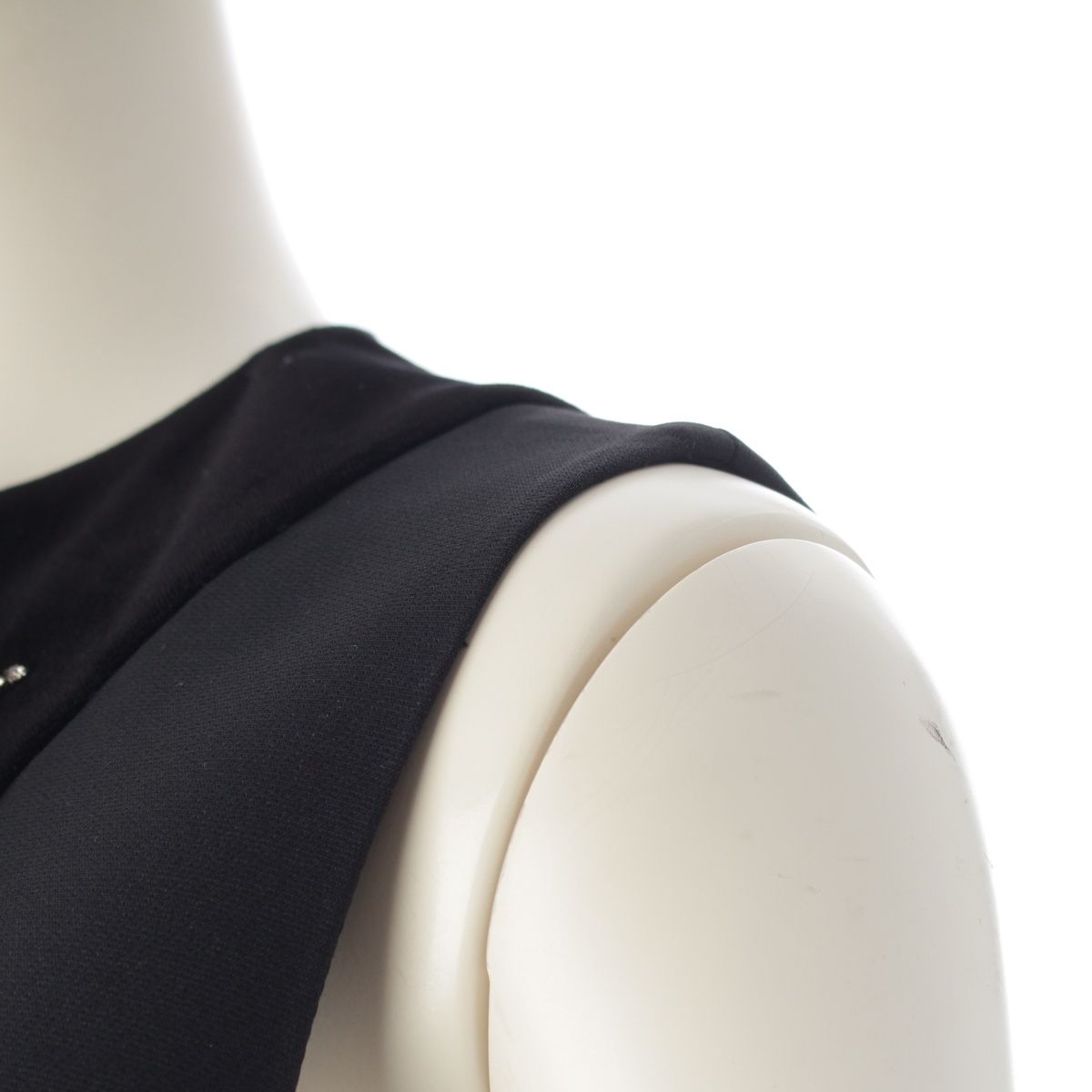 Dior Wool Silk Technical Dragonfly Bead Embroidery a Line Dress Black 38 — view 6