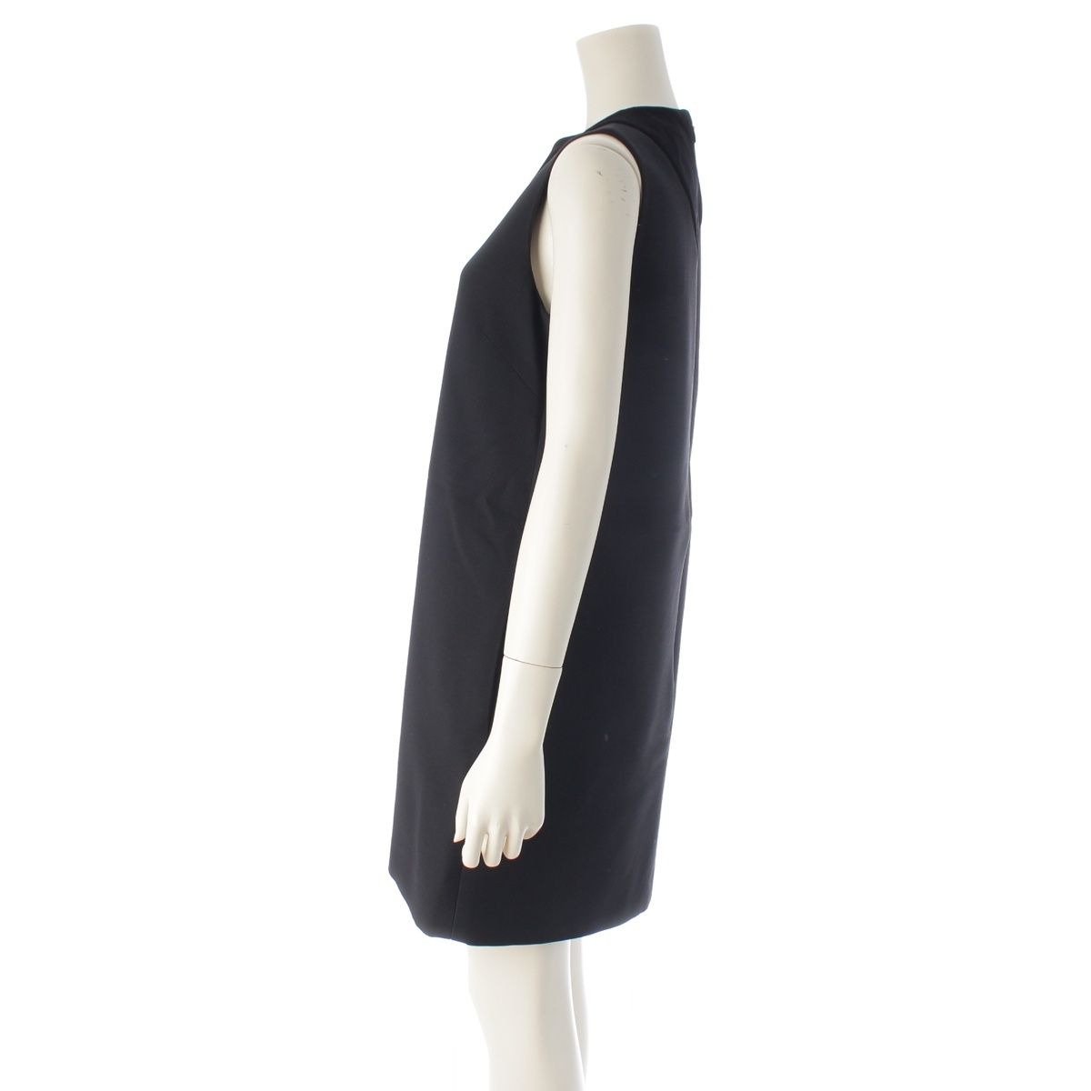 Dior Wool Silk Technical Dragonfly Bead Embroidery a Line Dress Black 38 — view 3