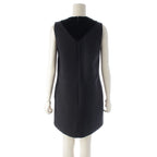 Dior Wool Silk Technical Dragonfly Bead Embroidery a Line Dress Black 38 — view 4