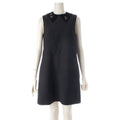 Dior Wool Silk Technical Dragonfly Bead Embroidery a Line Dress Black 38