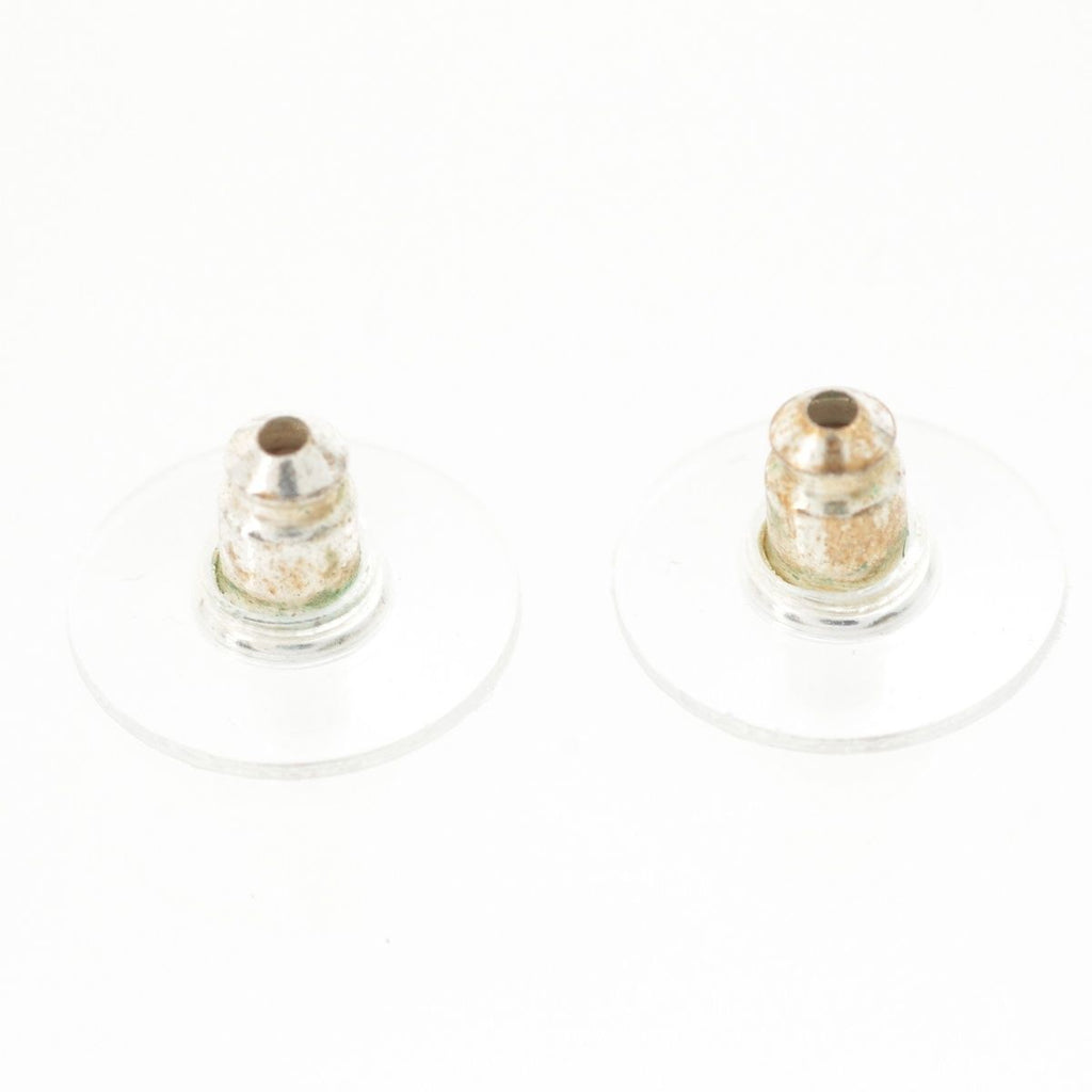 Chanel 25c CC Logo Ball Earrings Silver White — view 8