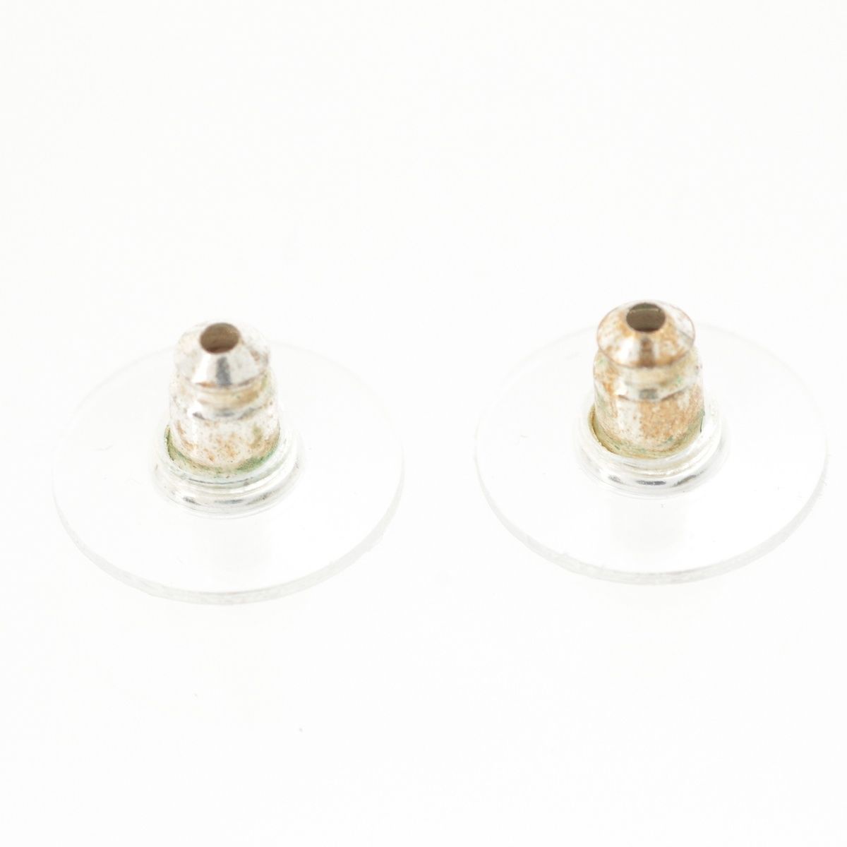 Chanel 25c CC Logo Ball Earrings Silver White — view 8