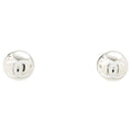 Chanel 25c CC Logo Ball Earrings Silver White