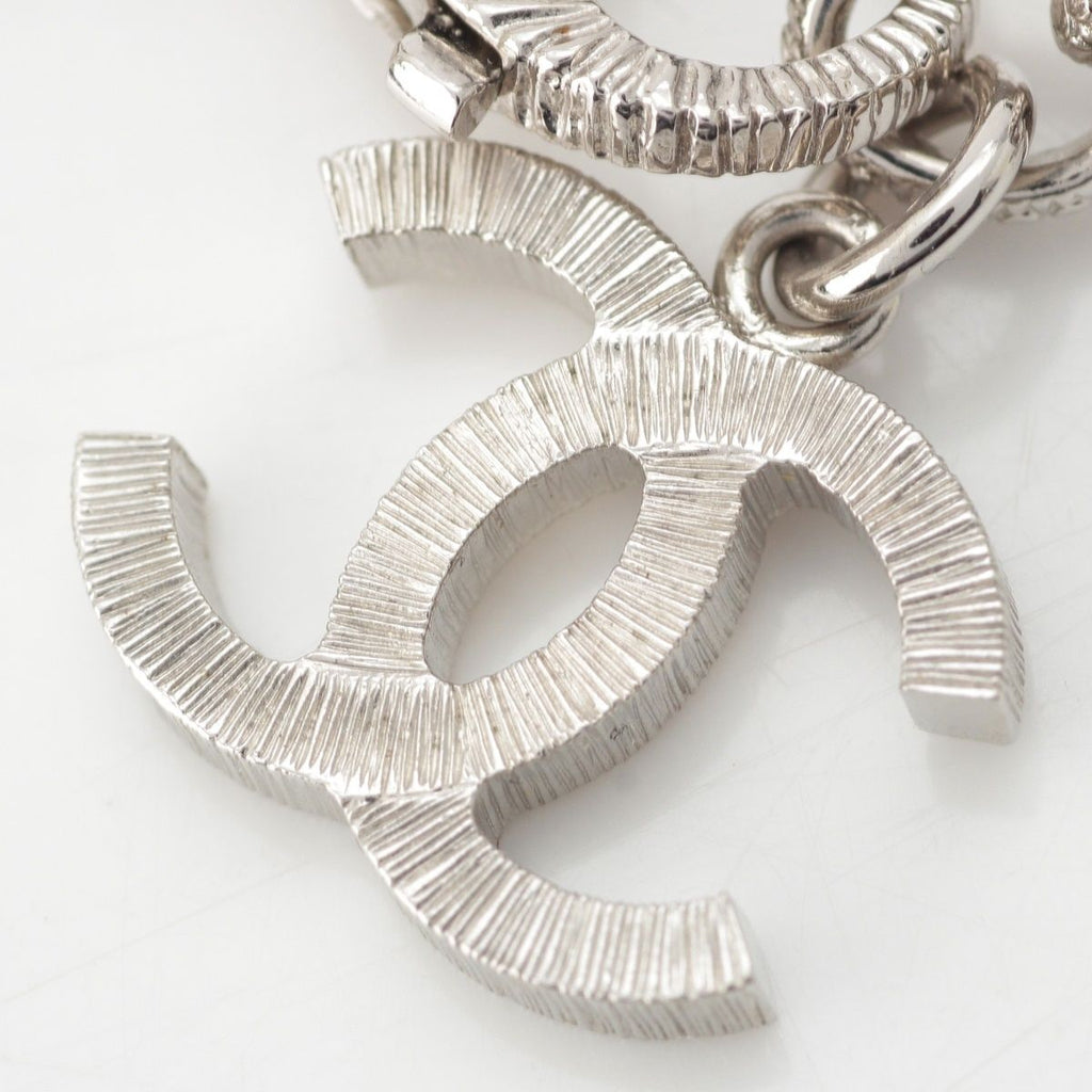 Chanel 24 Pearl Rhinestone Necklace Silver — view 7