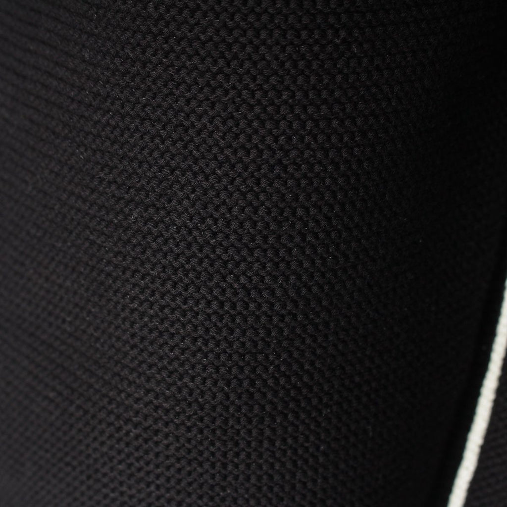 Chanel CC Logo Knit Collarless Jacket Black White 38 — view 8