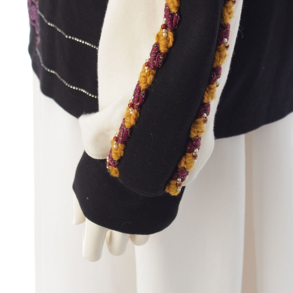 Chanel le CC Logo Rhinestone Tweed Sweatshirt Black Multicolor — view 7
