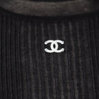 Chanel Coco Beach CC Logo Rib T-Shirt Black 42 — view 8