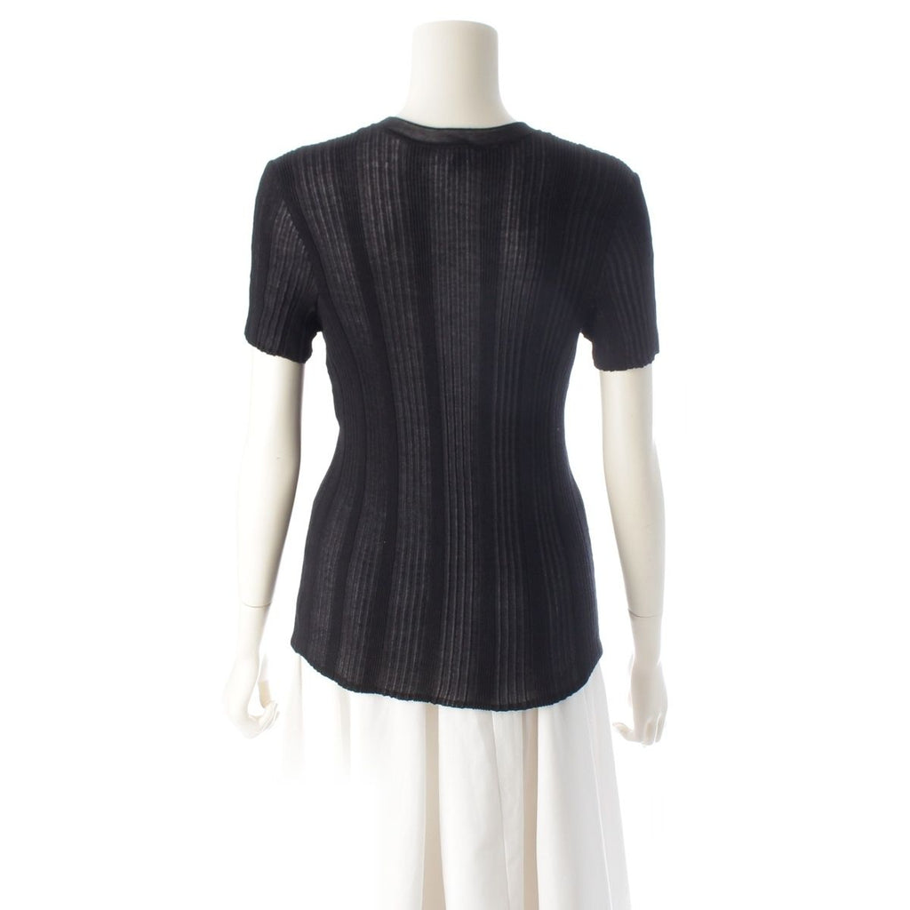 Chanel Coco Beach CC Logo Rib T-Shirt Black 42 — view 4