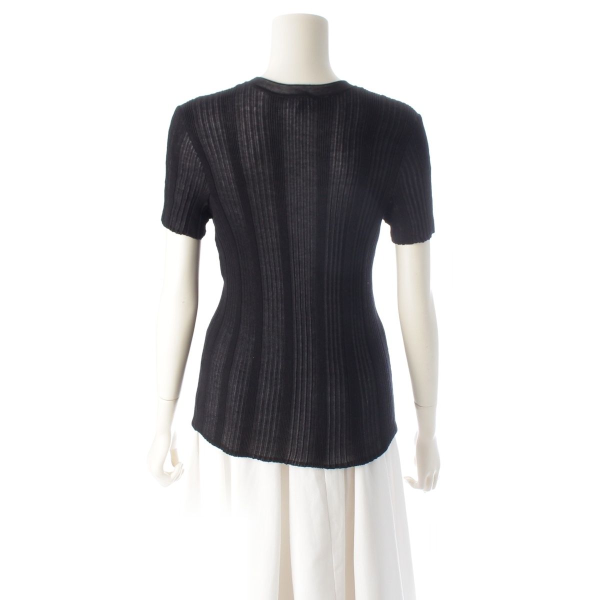 Chanel Coco Beach CC Logo Rib T-Shirt Black 42 — view 4