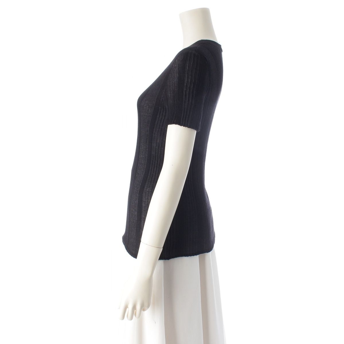 Chanel Coco Beach CC Logo Rib T-Shirt Black 42 — view 3