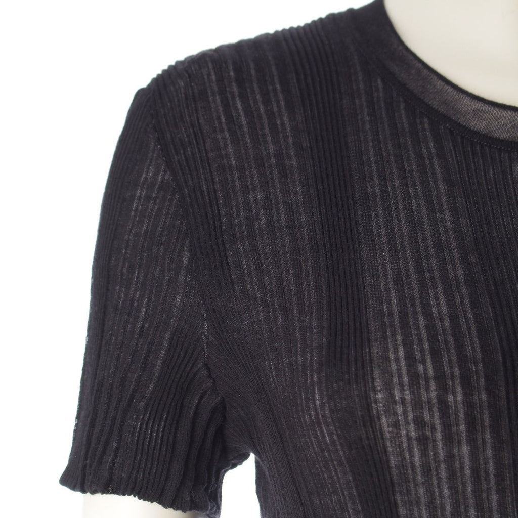 Chanel Coco Beach CC Logo Rib T-Shirt Black 42 — view 6