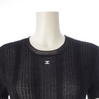 Chanel Coco Beach CC Logo Rib T-Shirt Black 42 — view 5