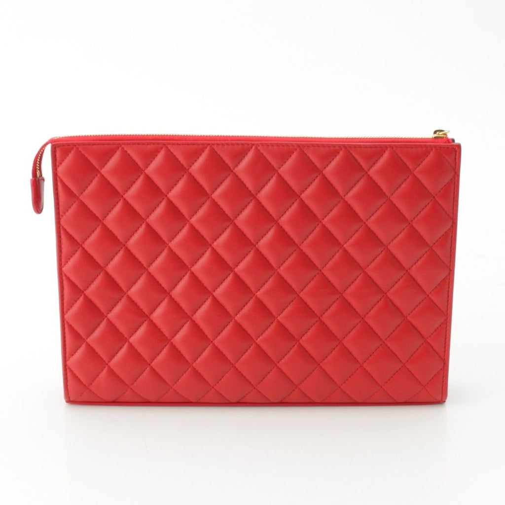 Chanel Lambskin Quilted CC Logo Clutch Bag — view 4