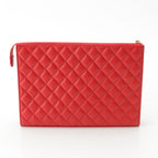 Chanel Lambskin Quilted CC Logo Clutch Bag — view 4