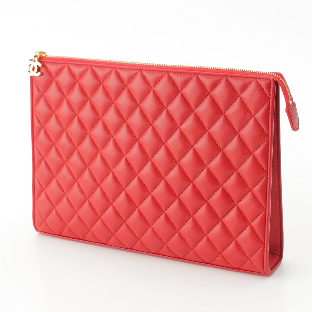 Chanel Lambskin Quilted CC Logo Clutch Bag — view 2