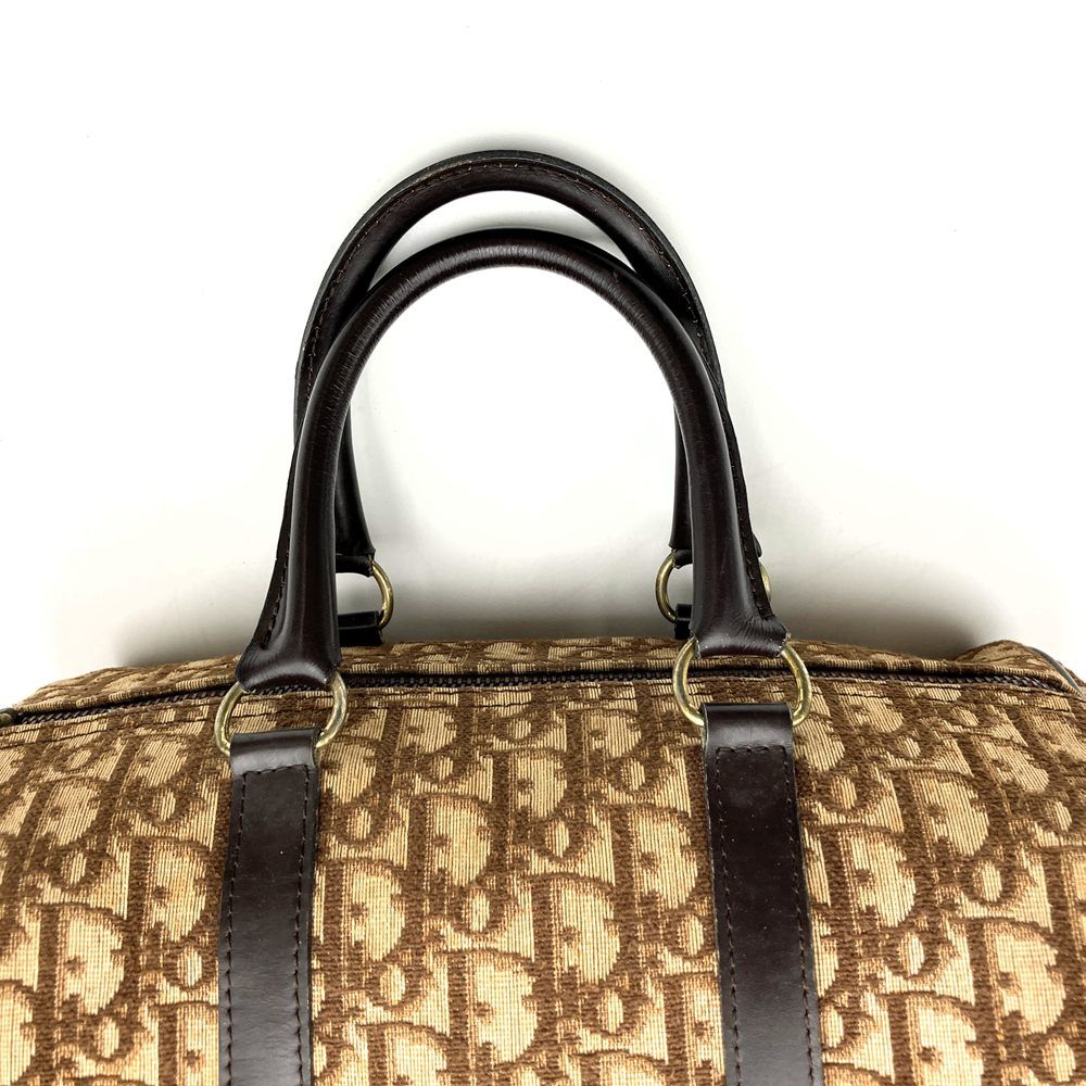 Dior Trotter Boston Bag Canvas Leather Brown Vintage — view 5