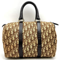 Dior Trotter Boston Bag Canvas Leather Brown Vintage