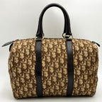 Dior Trotter Boston Bag Canvas Leather Brown Vintage — view 2