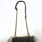 Dior Caro Chain Shoulder Bag Back Shearling Gray — view 5