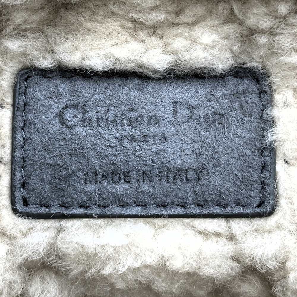 Dior Caro Chain Shoulder Bag Back Shearling Gray — view 7