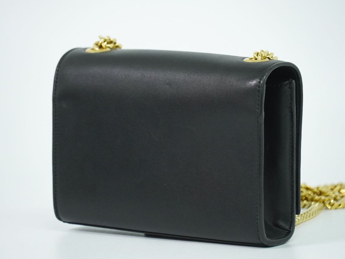 Saint Laurent YSL Kate Tassel Chain Shoulder Bag Pochette Leather Black — view 2