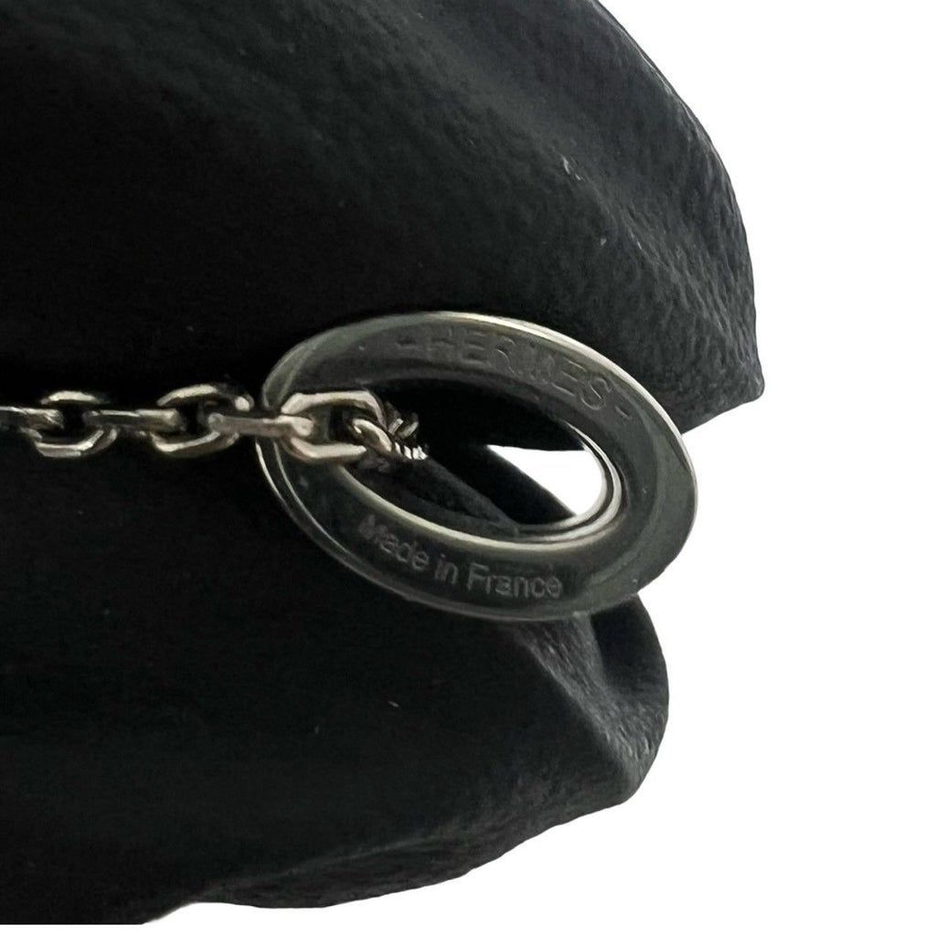 Hermes Mini Pop H Necklace Metal Pendant Choker Silver Beige — view 3