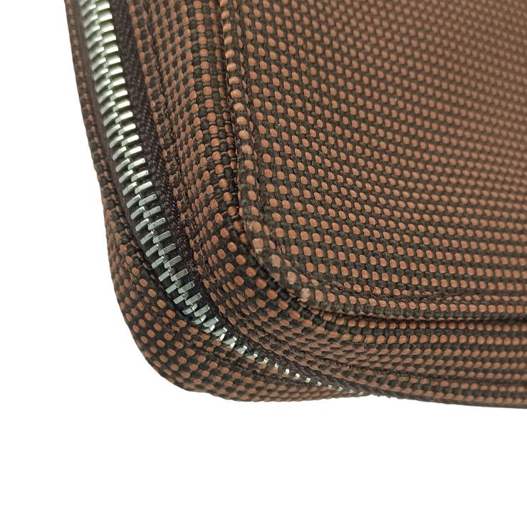 Hermes Clutch Herline Multi Case Brown Canvas Zip Around — view 6