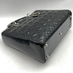 Dior Lady Dior Large 2-Way Shoulder Bag Enamel Patent Leather Black — view 3
