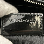 Dior Lady Dior Large 2-Way Shoulder Bag Enamel Patent Leather Black — view 8