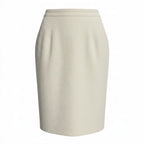 Chanel Tweed Skirt Tight 42 Ivoryu-l