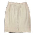 Chanel Tweed Skirt Tight 42 Ivoryu-l — view 3