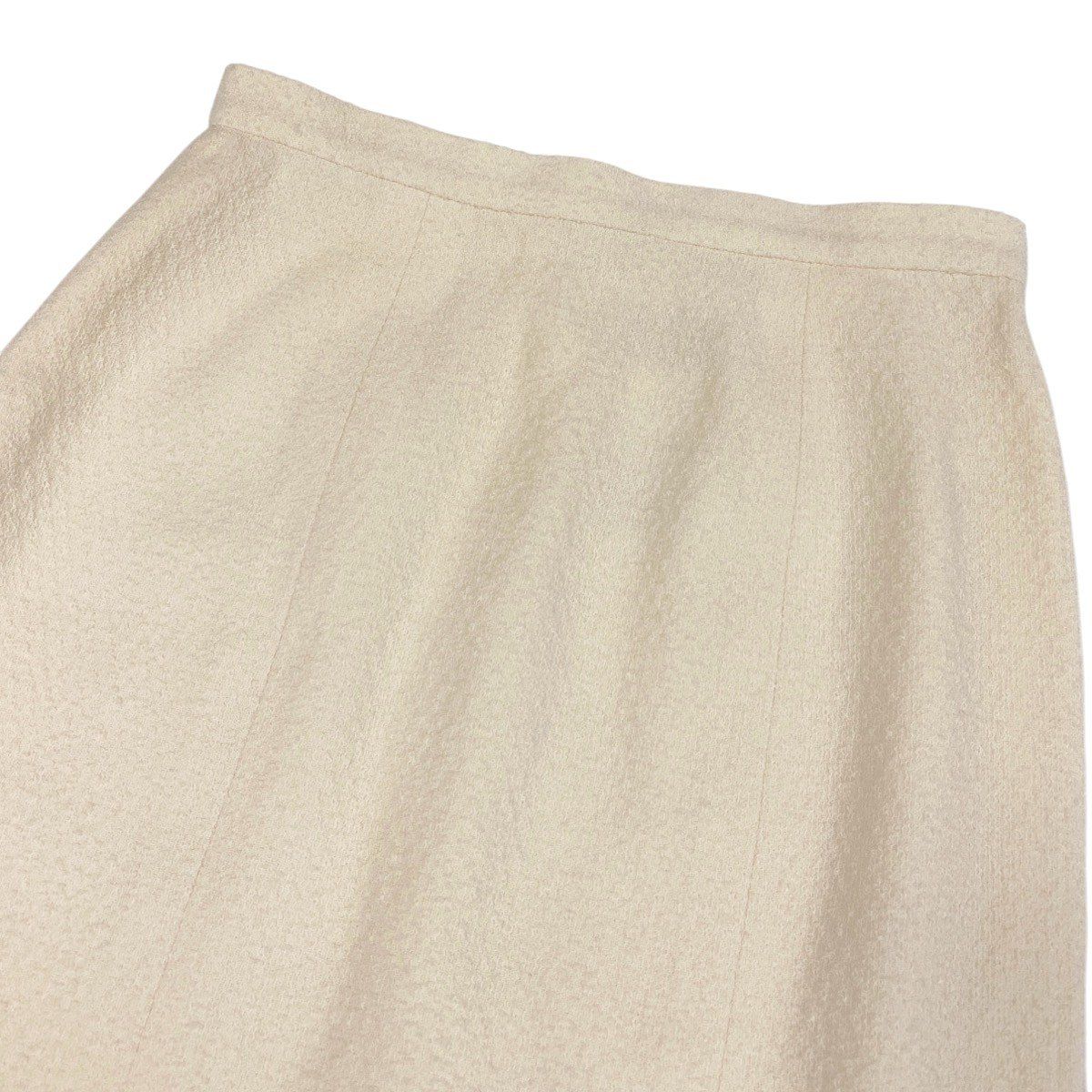 Chanel Tweed Skirt Tight 42 Ivoryu-l — view 4
