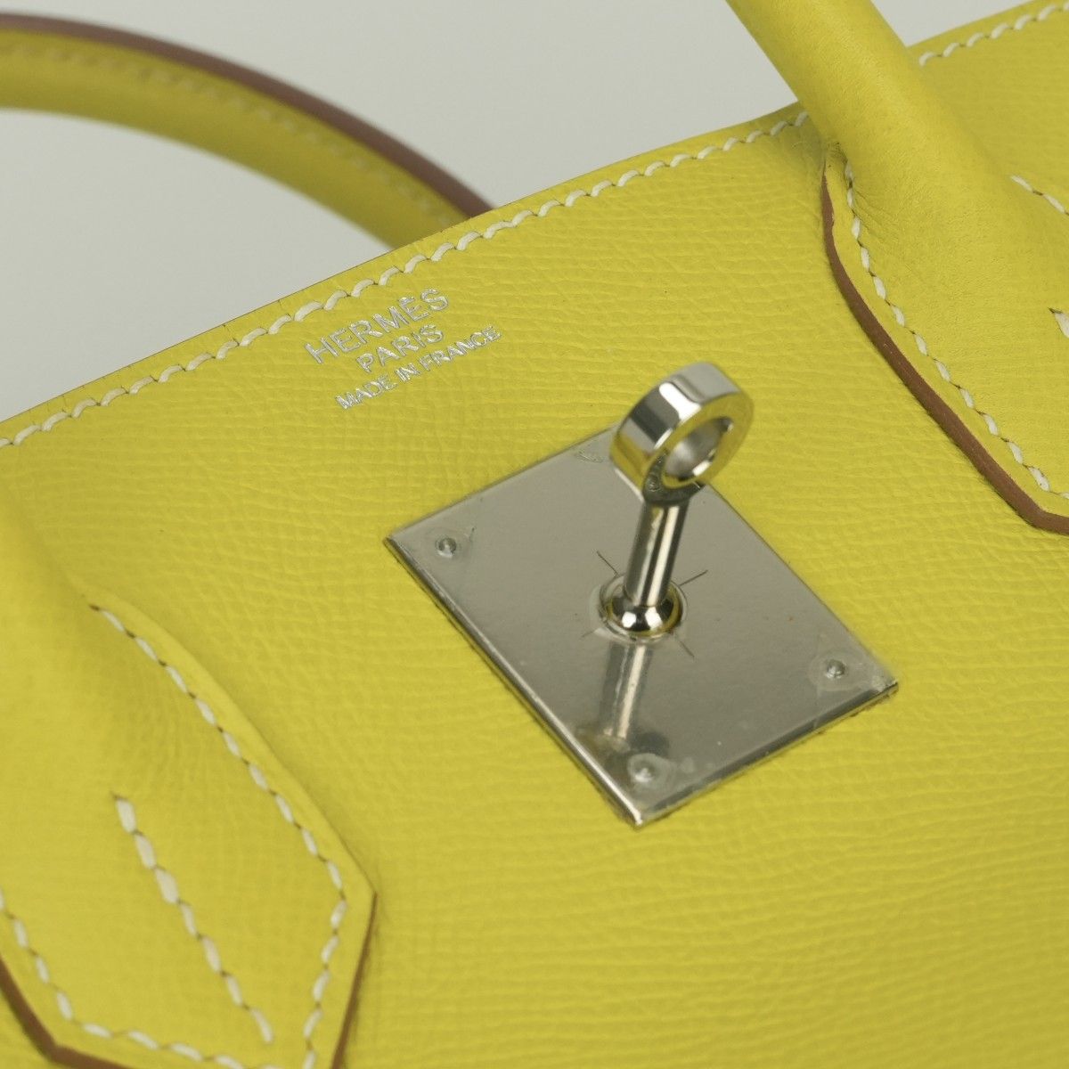 Hermes Birkin 30 Candy 30 Tote Epsom Soufre Grimuet Gray Mouette Yellow — view 8
