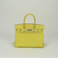 Hermes Birkin 30 Candy 30 Tote Epsom Soufre Grimuet Gray Mouette Yellow