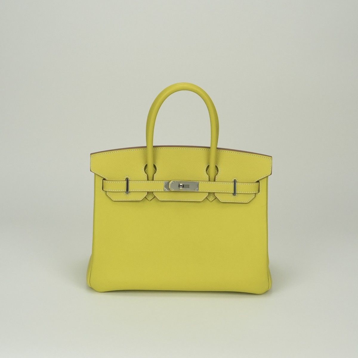 Hermes Birkin 30 Candy 30 Tote Epsom Soufre Grimuet Gray Mouette Yellow