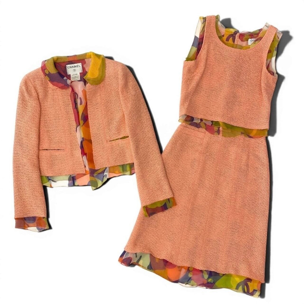 Chanel Tweed Suit Jacket No Top Skirt Set — view 3