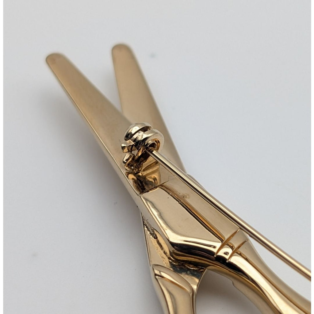 Chanel Brooch CC Logo Scissors Gold Rhinestone — view 6