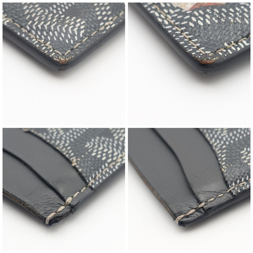 Goyard Saint Sulpice Din Herringbone Gray Card Case Business Holder — view 5