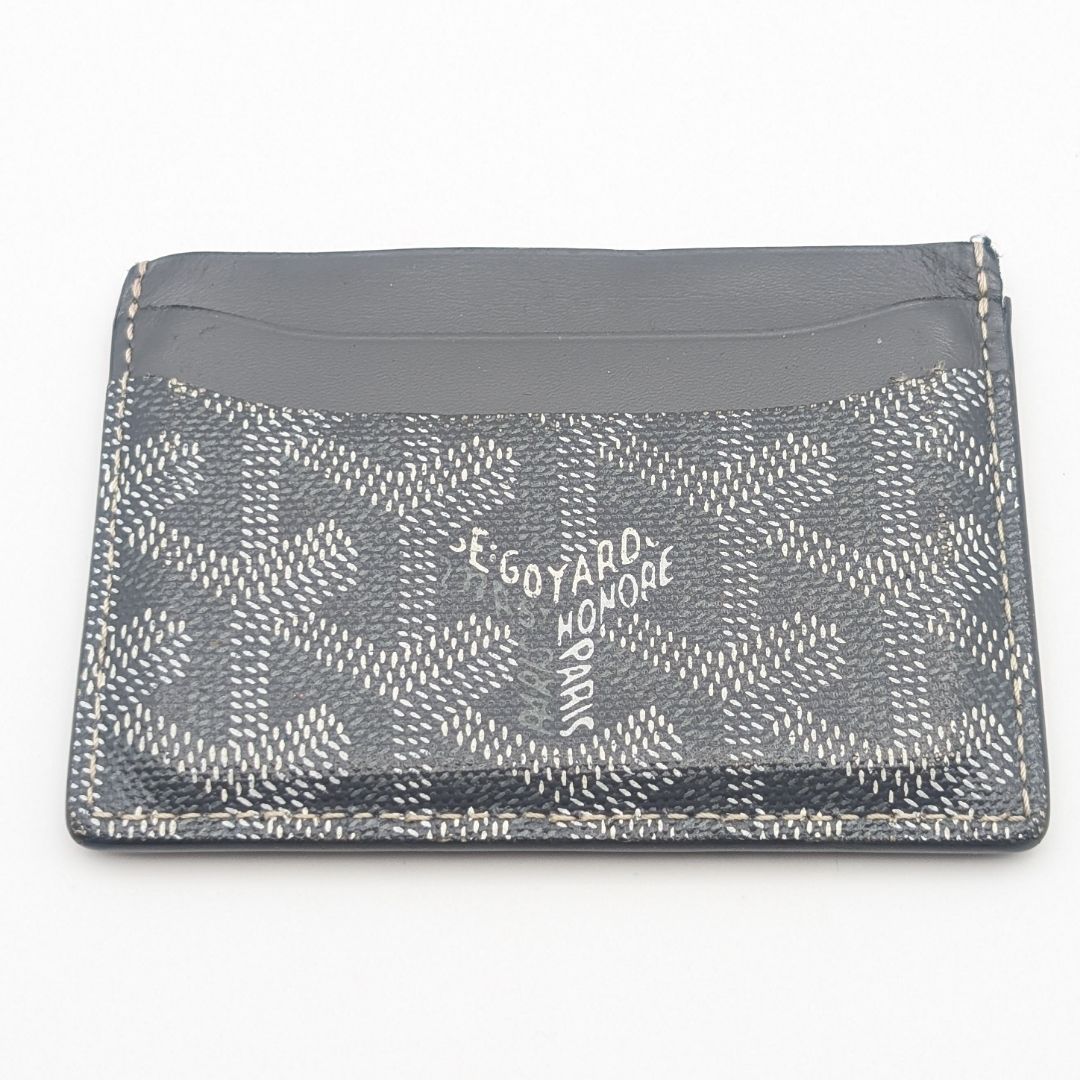 Goyard Saint Sulpice Din Herringbone Gray Card Case Business Holder — view 2