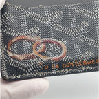 Goyard Saint Sulpice Din Herringbone Gray Card Case Business Holder — view 4