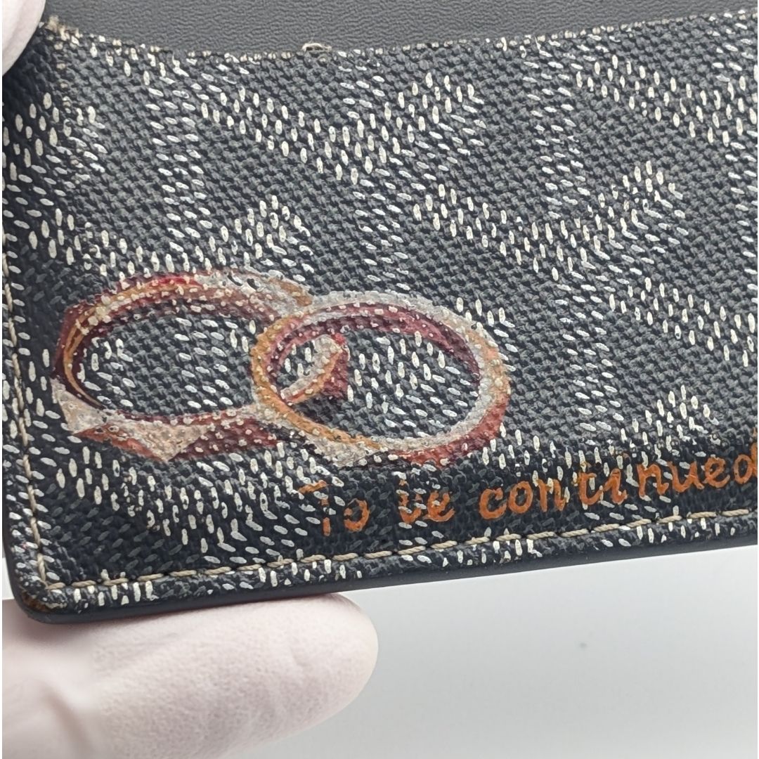 Goyard Saint Sulpice Din Herringbone Gray Card Case Business Holder — view 4