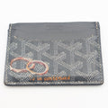 Goyard Saint Sulpice Din Herringbone Gray Card Case Business Holder