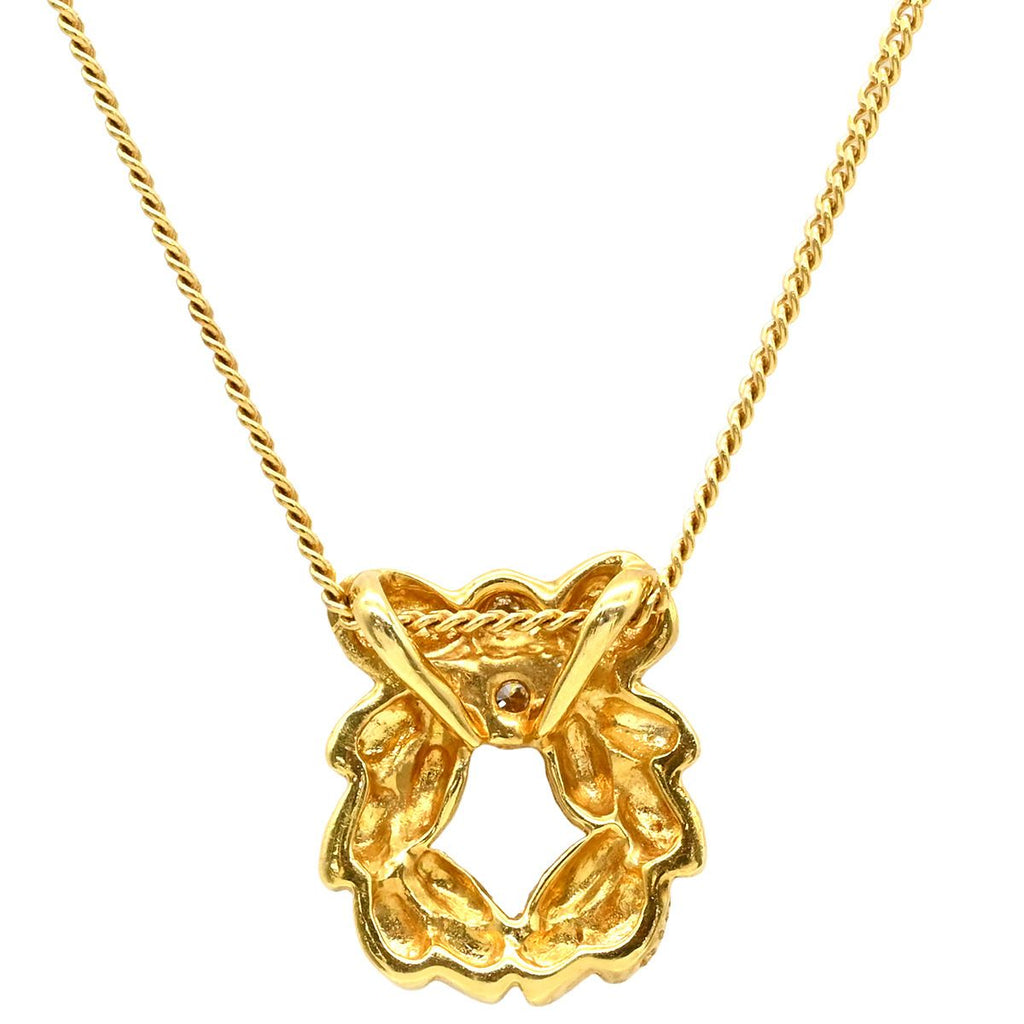 Dior Necklace Leaf Motif Yellow Gold Diamond 18K — view 2