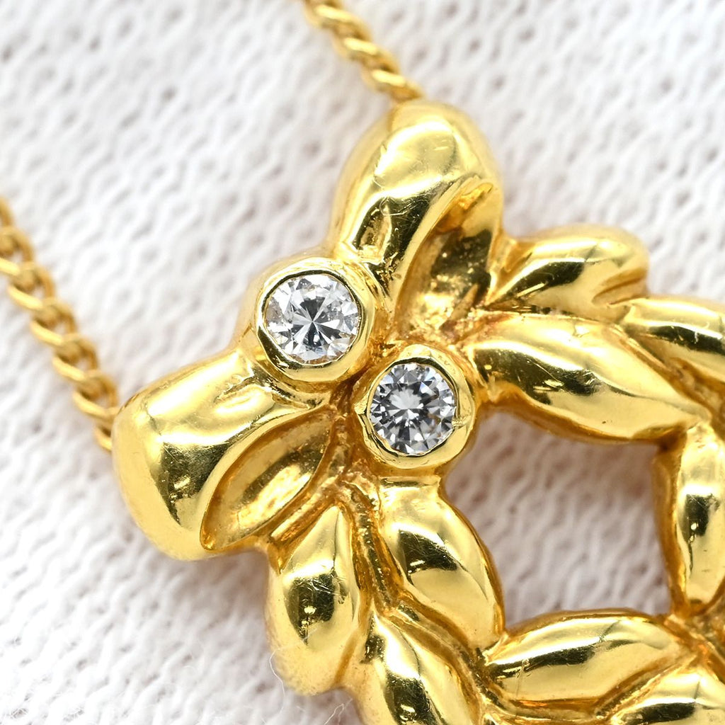 Dior Necklace Leaf Motif Yellow Gold Diamond 18K — view 7
